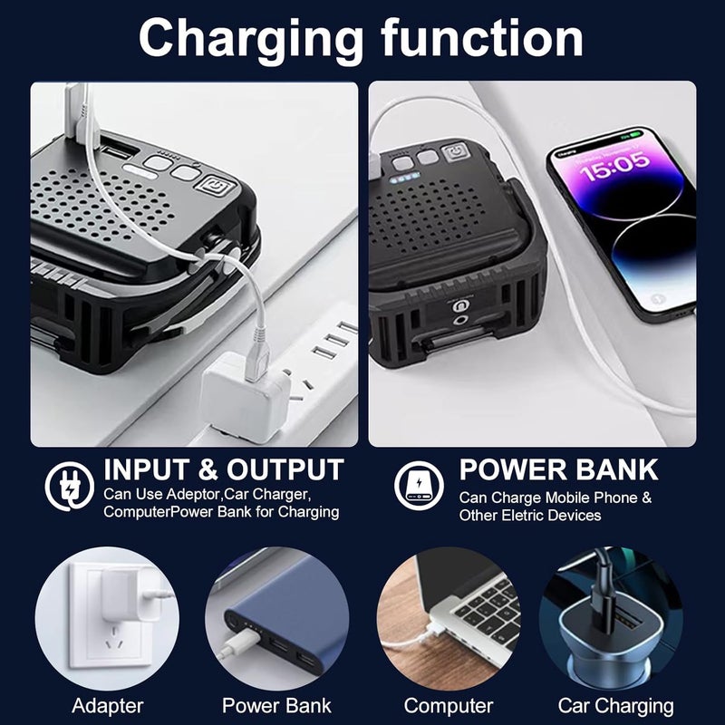 DXSAWA LED Work Light Rechargeable Magnetic Work Lights 2500LM Waterproof Folding Portable Flood Light 180°Foldable Work Light for Camping, Fishing,Car Repair,Hiking,Garage,Job Site Lighting (Black) - Image 4